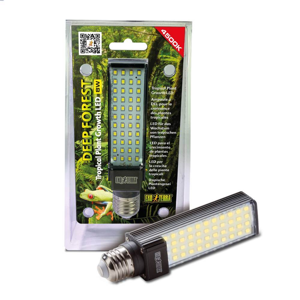 Exo Terra Deep Forest LED 8W, ideal for bioactive planted reptile terrariums.