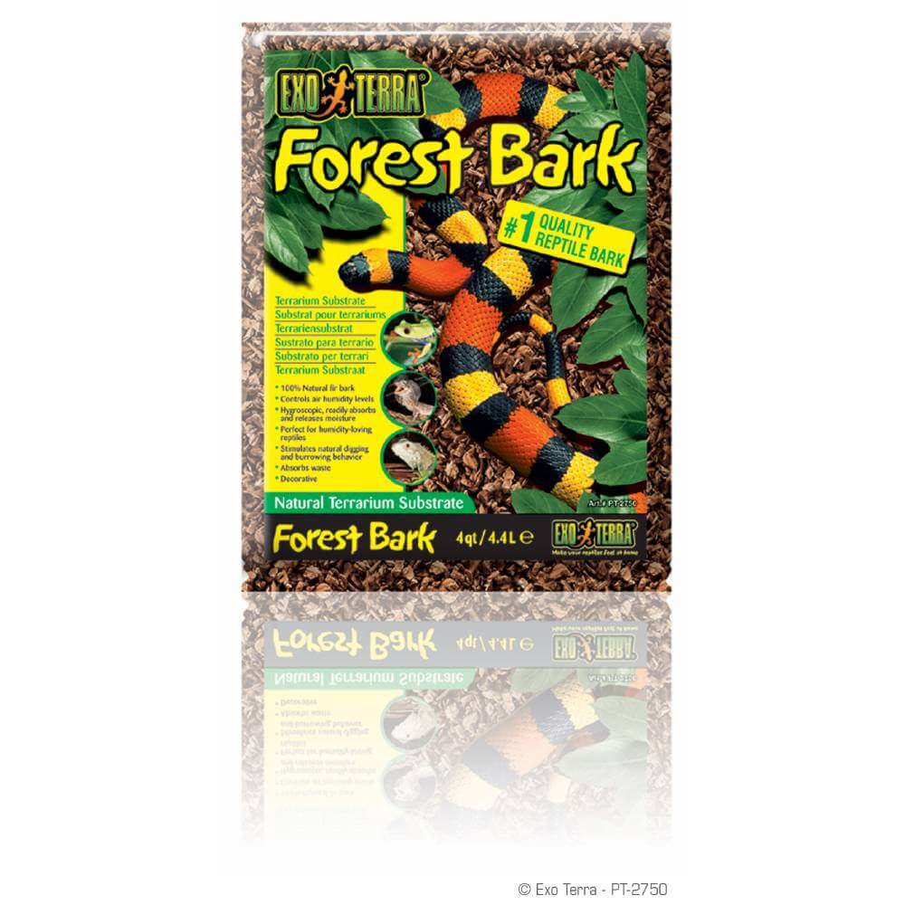 Exo Terra Reptile Forest Bark 4.4L—ideal substrate for reptiles that thrive in humidity.