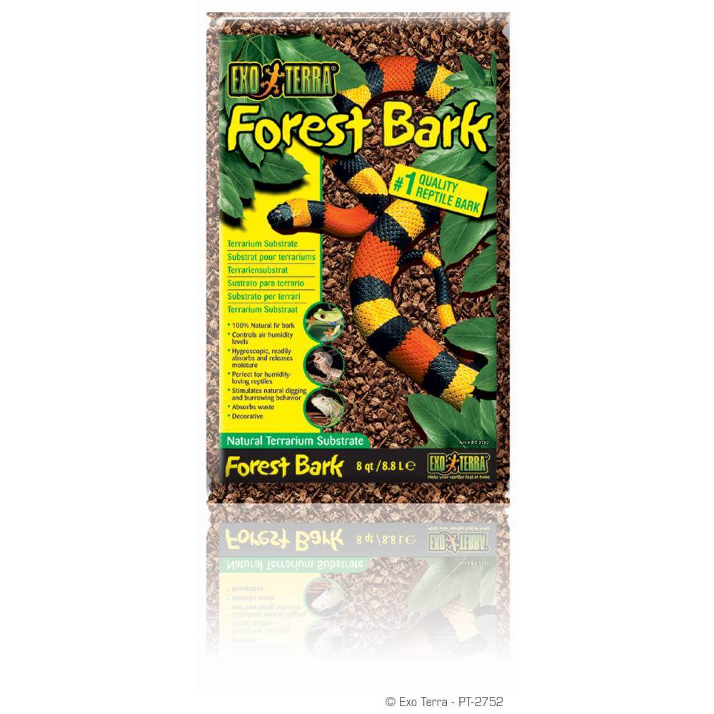 Exo Terra Reptile Forest Bark 8.8L—ideal bedding for humidity-loving snakes and reptiles.