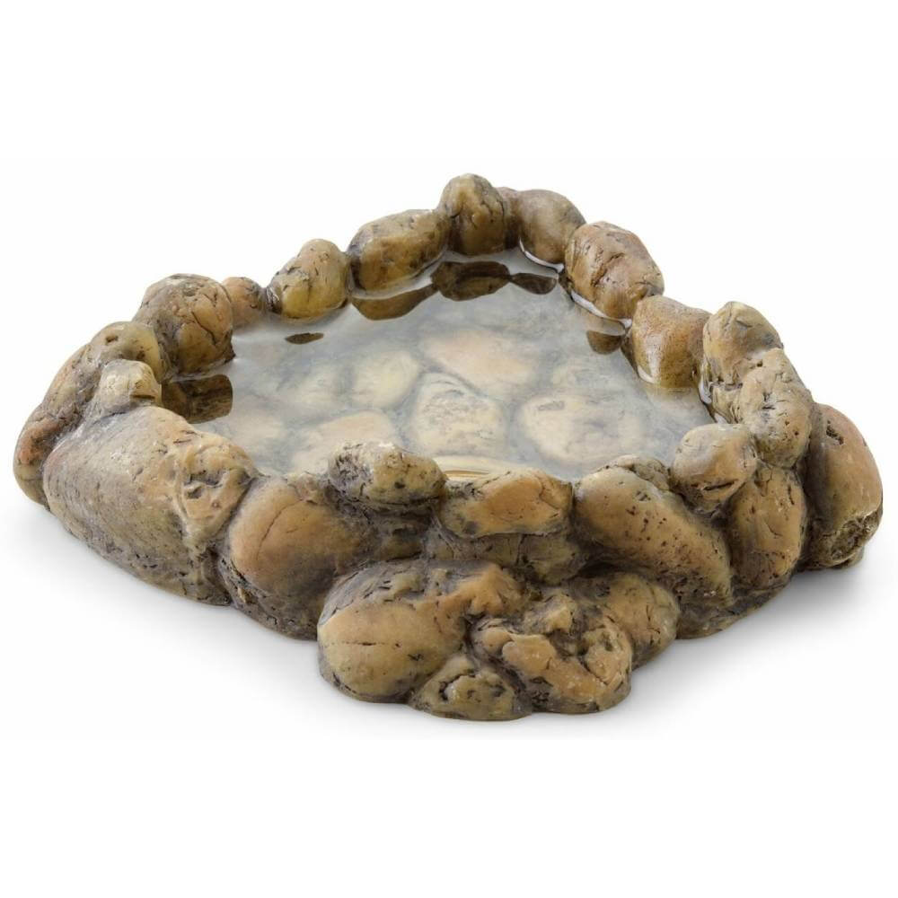 Exo Terra Corner Water Dish—a compact, artificial rock birdbath by Exo Terra.