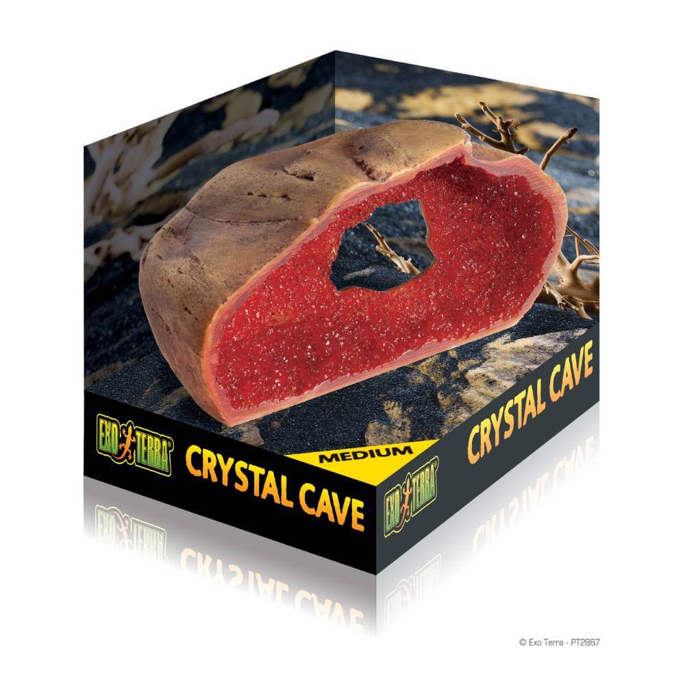 Exo Terra Crystal Cave Medium—decorative reptile hide for terrariums by Exo Terra.