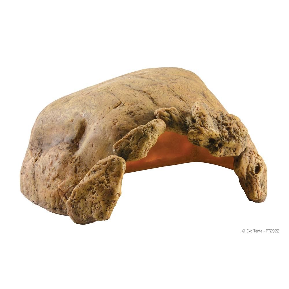 Exo Terra Tortoise Cave: brown, rock-style hide with an arched entrance by Exo Terra.