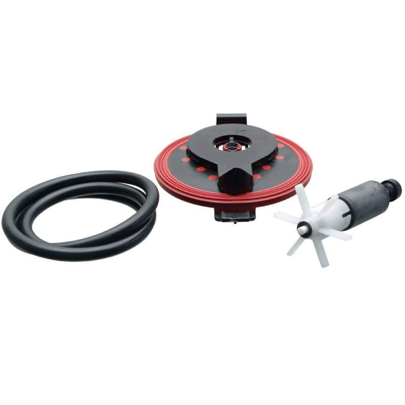 Fluval 206 Motor Head Maintenance Kit in black/red with hose and propeller, by Fluval.
