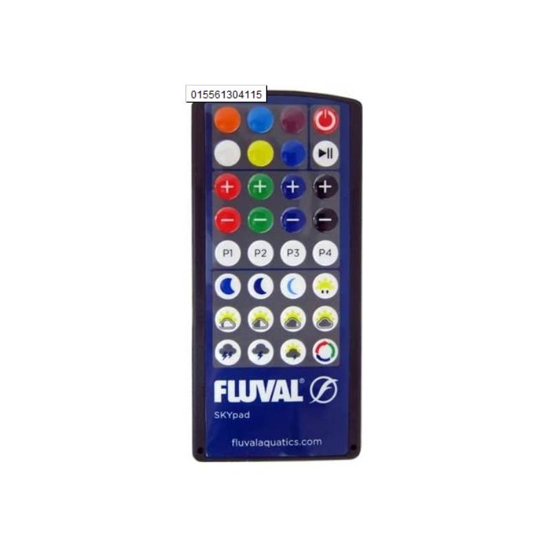 Fluval Remote Control for Aquasky LED Lamp with colorful, labeled buttons.