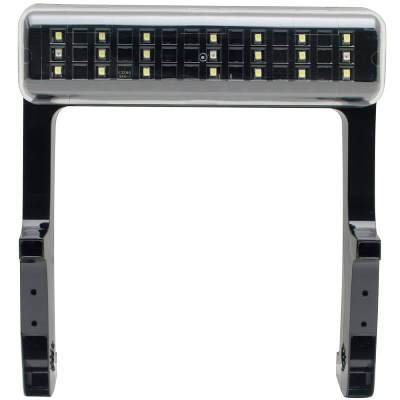 Fluval Edge 21 LED 23 Lamp Fixture with transformer, clear cover, and black bracket.