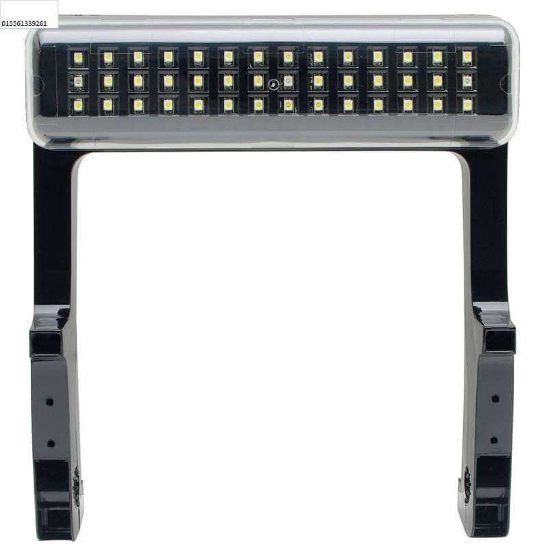 Fluval Edge 46L LED Light Unit (w/trans) with two black mounting arms for your aquarium.