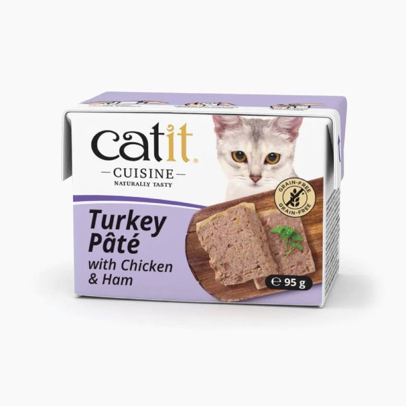 Catit Cuisine Turkey Pate 95g, grain-free cat food with natural ingredients.
