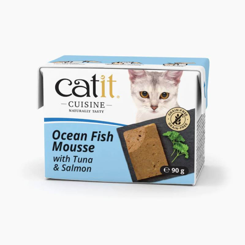 Catit Cuisine Ocean Fish Mousse 90g grain-free wet cat food by Catit.