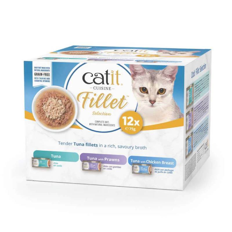 Catit Cuisine Tuna Fillets Variety Pack 12x75g-Pet n Pony-Catit