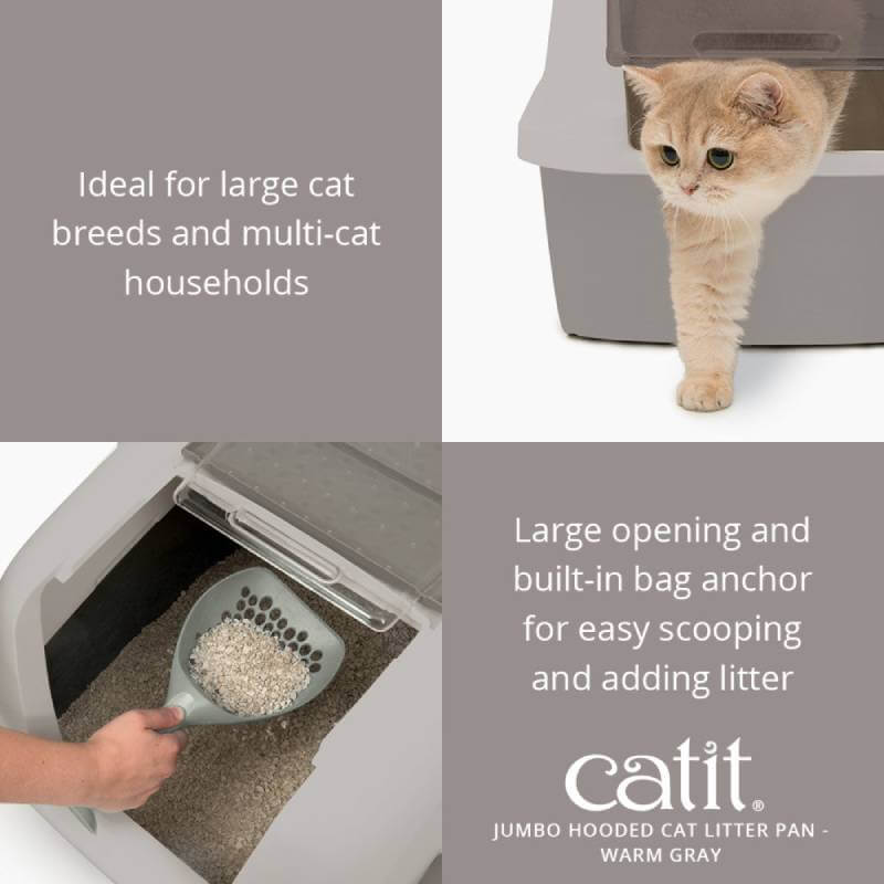 Catit Airsift Jumbo Litter Pan offers easy scooping and a large opening for multi-cat homes.