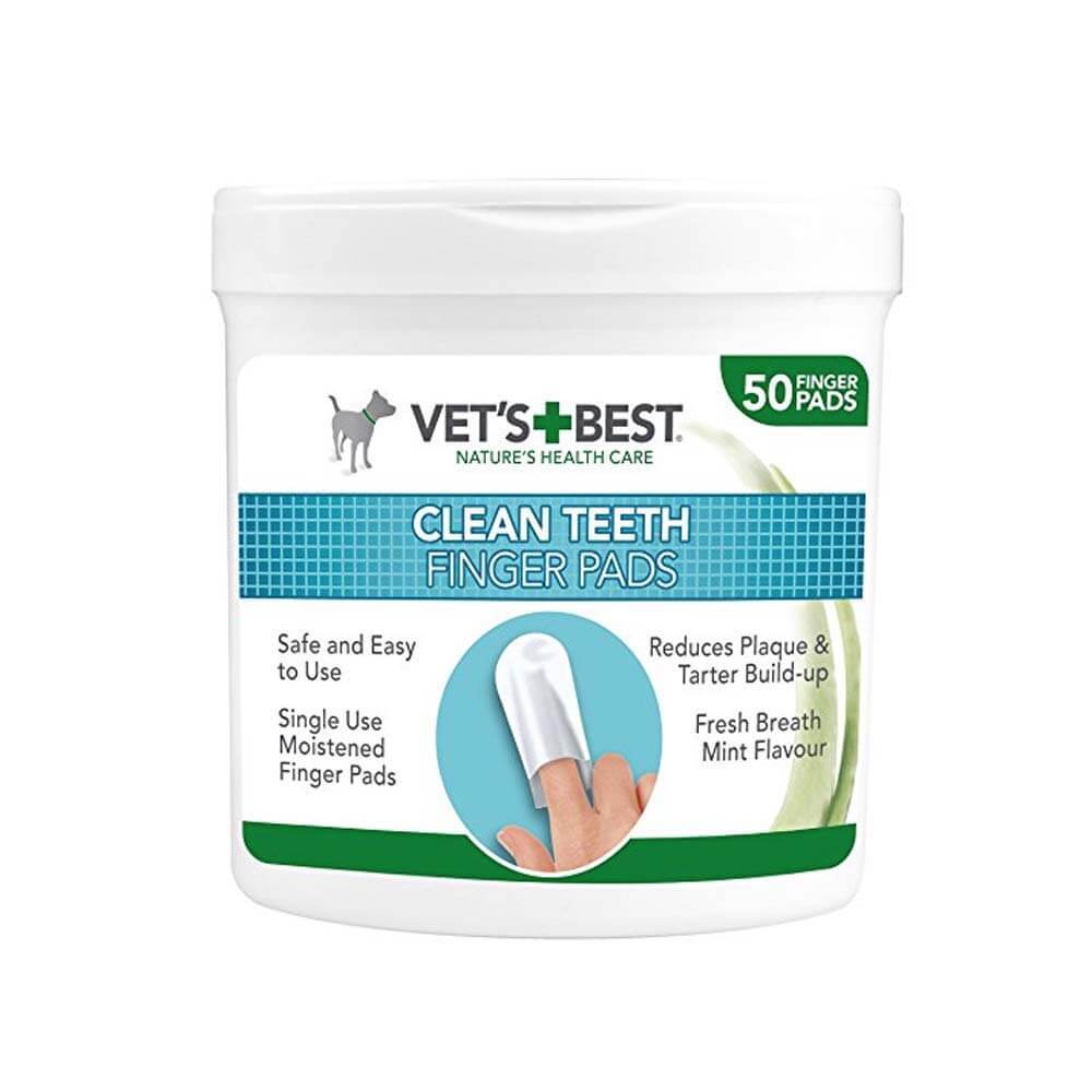 Vets Best Teeth Finger Pads, 50 pads for dogs, cleans teeth and freshens breath.