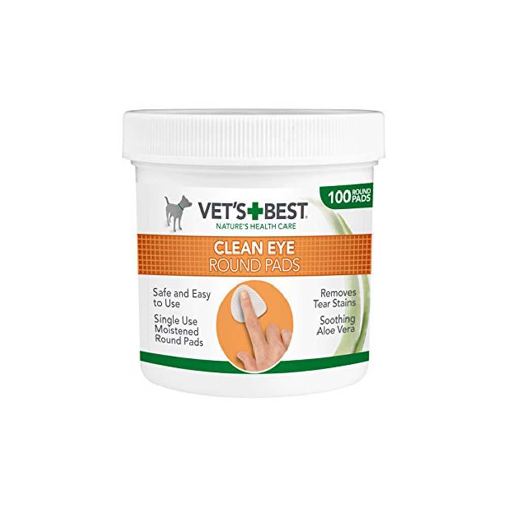Vets Best Eye Finger Pads for dogs, 100 pads per container.