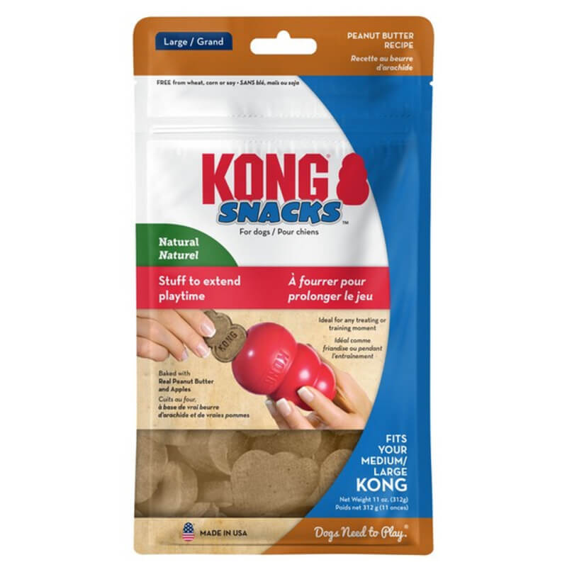 Kong Snacks Peanut Butter Large—natural dog treats for medium to large dogs.