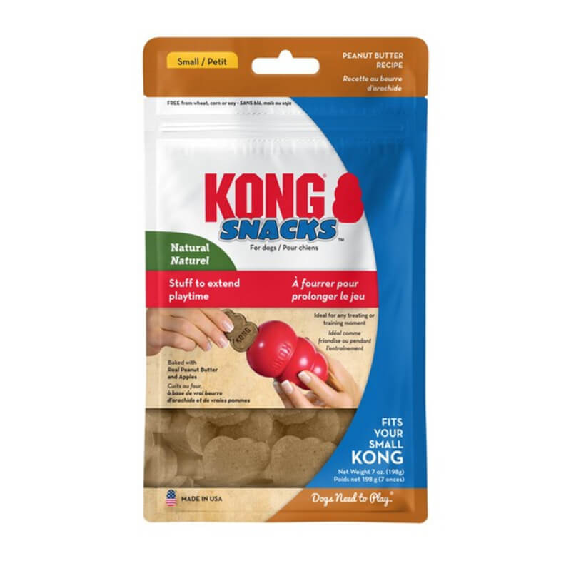Kong Snacks Peanut Butter Small: wheat-free, all-natural dog biscuits for small dogs.