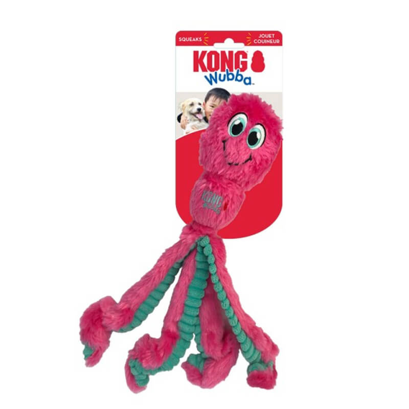 KONG Wubba Octopus Assorted Large plush dog toy with squeaker, by KONG.