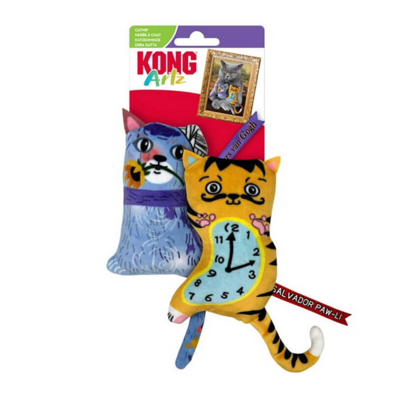 KONG Artz Dali Van Gogh 2pk catnip toys by Kong in a colorful, artist-inspired package.
