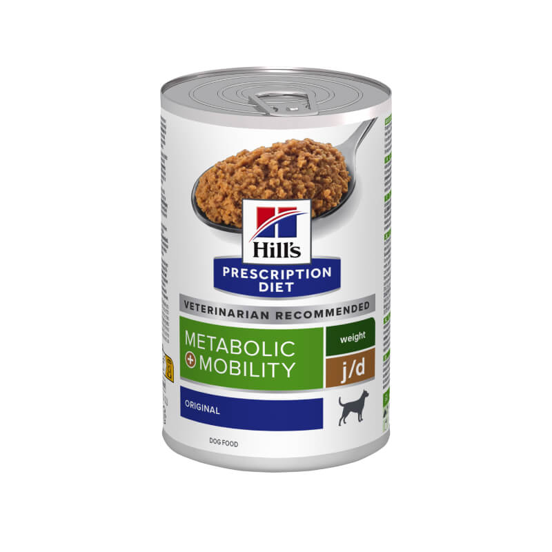 Hills Metabolic Plus Mobility Wet Dog Food supports weight and joint health in dogs.