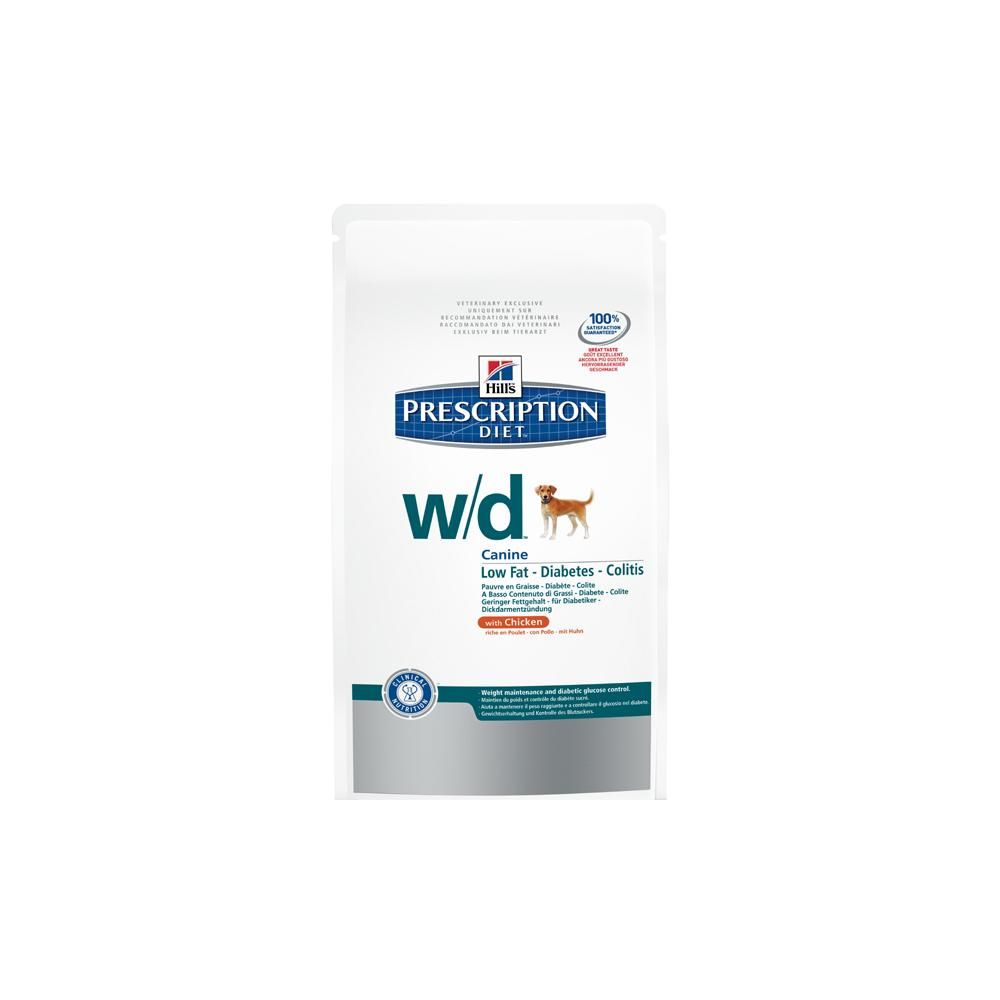 Hills Prescription Diet W/D Dry Food for adult dog weight management, by Hills.