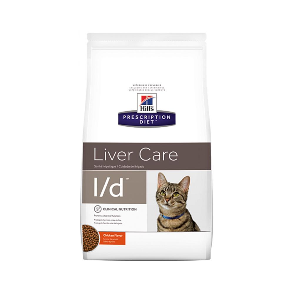Hills Prescription Diet L/D Feline 1.5kg, chicken flavor, for cats with liver disorders.