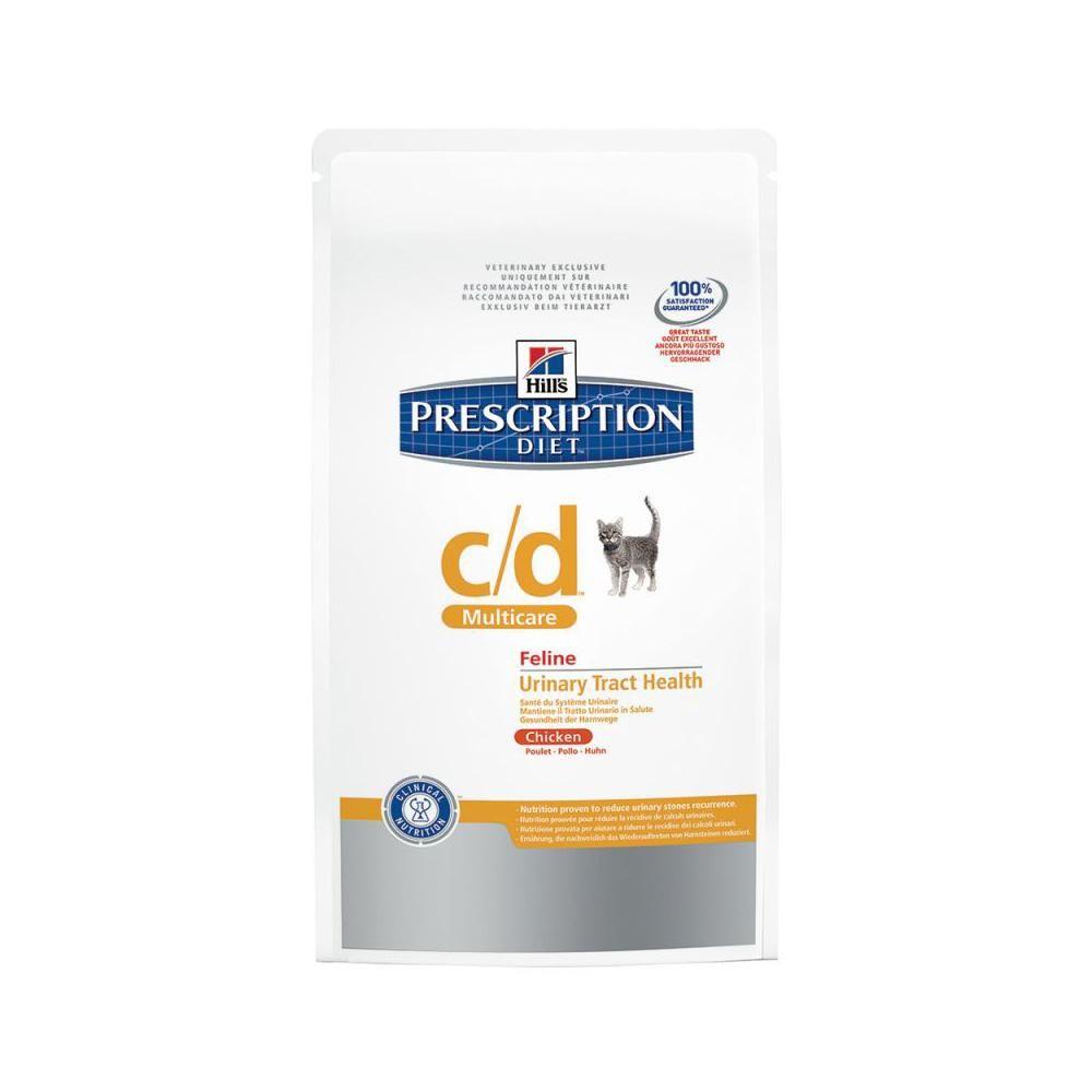Hills Prescription Diet C/D Feline Chicken Dry Food supports urinary tract health in cats.