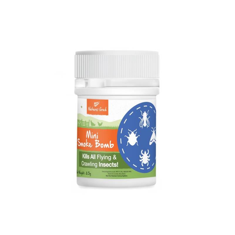 Barrier Natures Grub Red Mite Smoke Bomb for Poultry 3.5g kills flying and crawling insects.