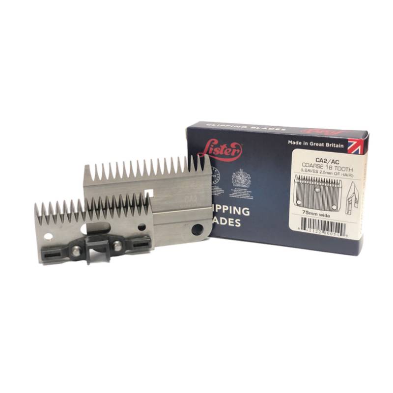 Lister CA2/AC Coarse Blades by Lister, 18-tooth, 75mm, for animal grooming clippers.