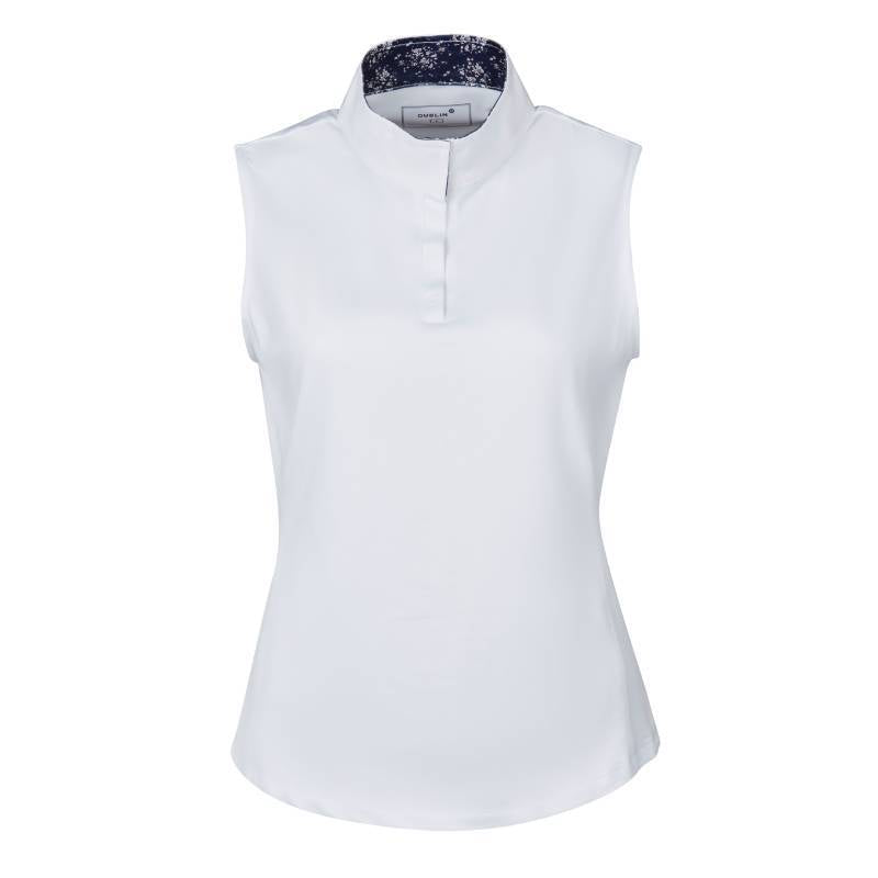 Dublin Ria Sleeveless Competition Shirt features mesh airflow collar and short placket.