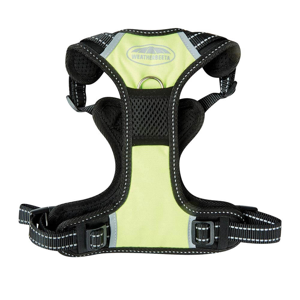Weatherbeeta Anti Pull Travel Harness in black/yellow with adjustable, reflective, no-pull design.
