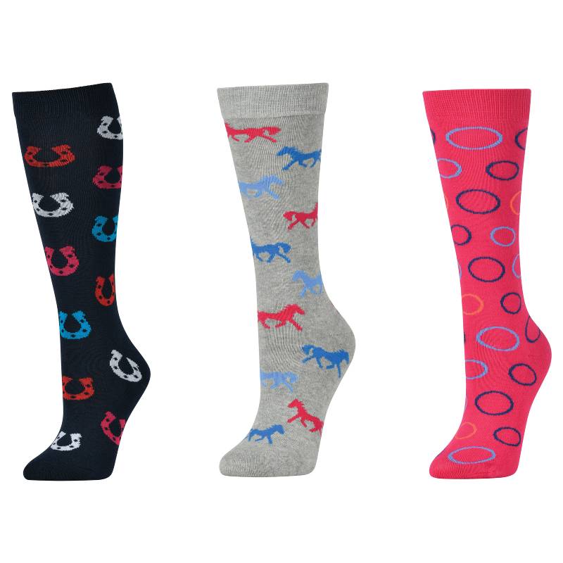 Dublin 3 Pack Socks Horseshoes Ink Childs One Size