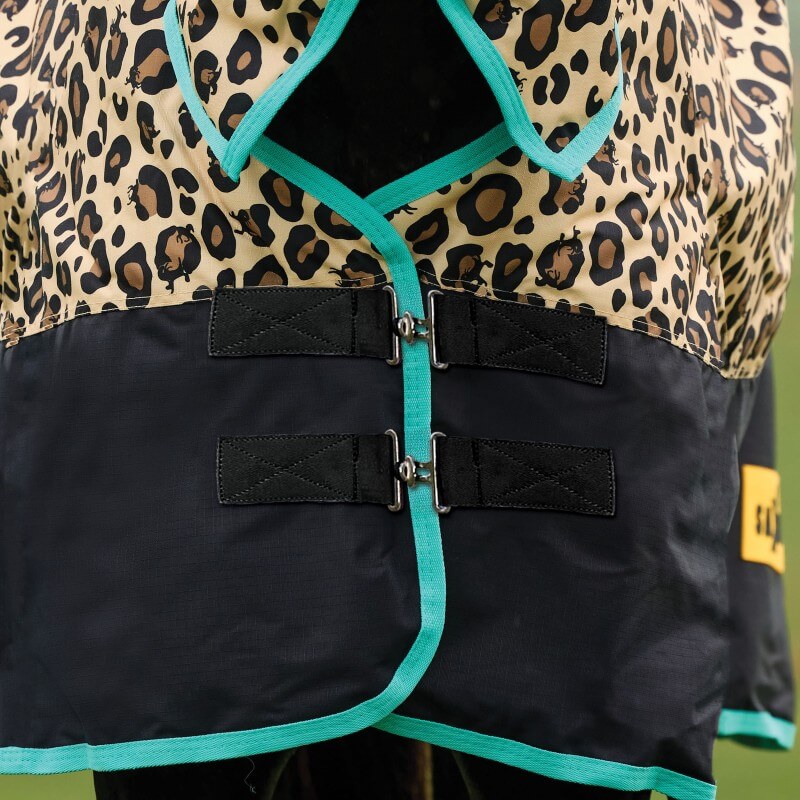 Saxon Defiant 600D Combo Neck Medium Weight Turnout Rug 200G Leopard Print