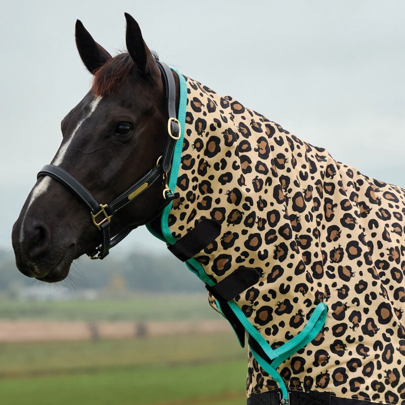 Saxon Defiant 600D Combo Neck Medium Weight Turnout Rug 200G Leopard Print