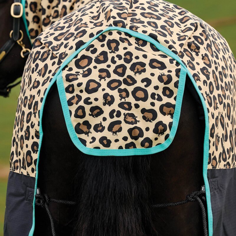 Saxon Defiant 600D Combo Neck Medium Weight Turnout Rug 200G Leopard Print