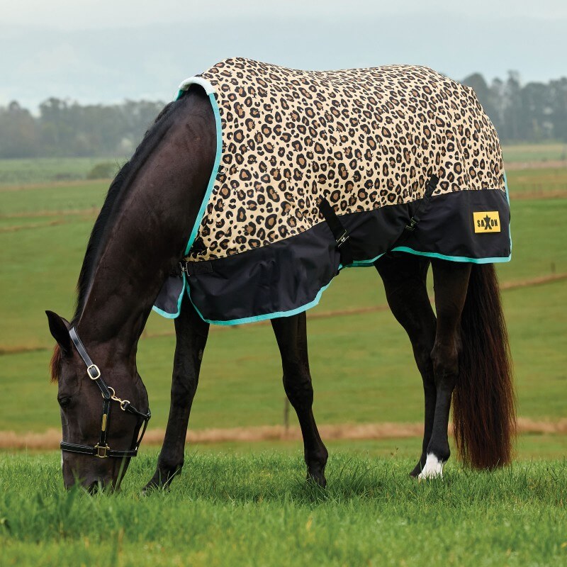 Saxon Defiant 600D Standard Neck Medium Weight Turnout Rug 200G Leopard Print