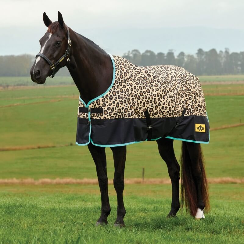 Saxon Defiant 600D Standard Neck Medium Weight Turnout Rug 200G Leopard Print
