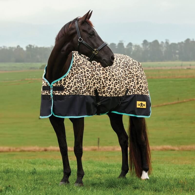 Saxon Defiant 600D Standard Neck Medium Weight Turnout Rug 200G Leopard Print