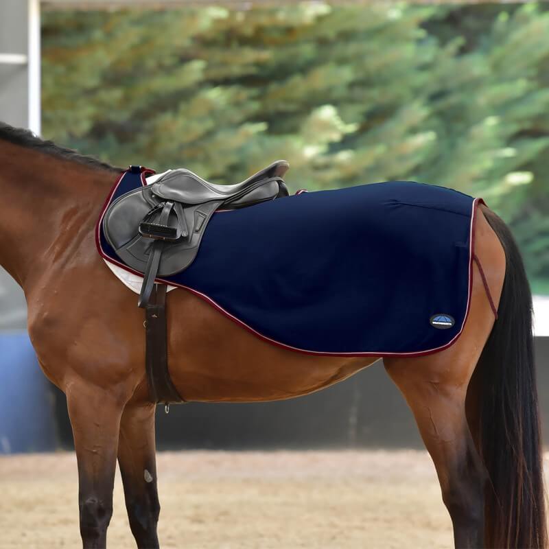 Weatherbeeta Anti Static Fleece Quarter Sheet Navy/Burgundy