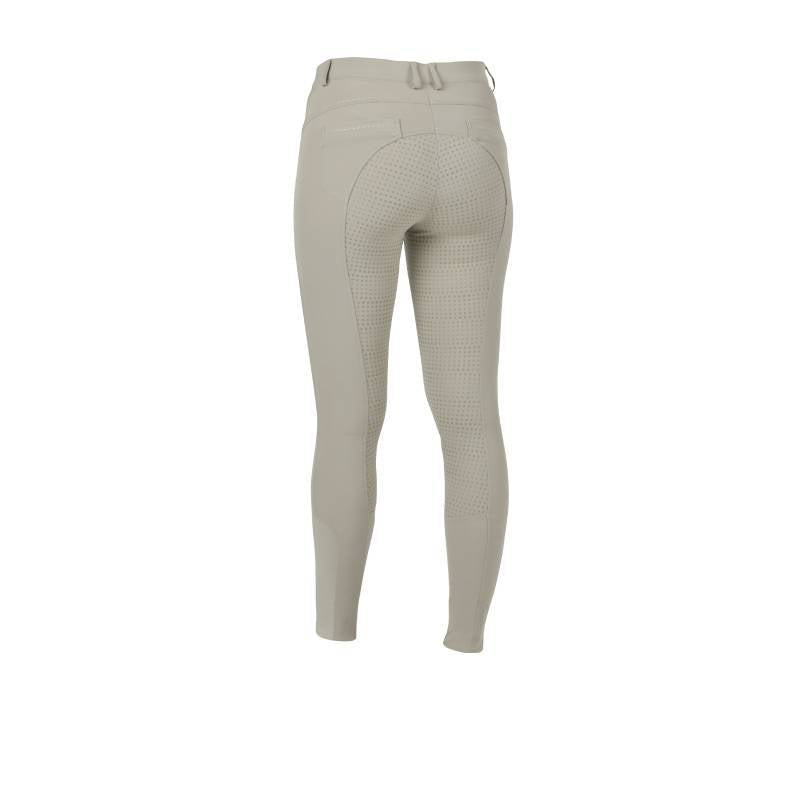 Dublin Shelby Full Seat Breeches Beige Adults shown from the back on a white background.