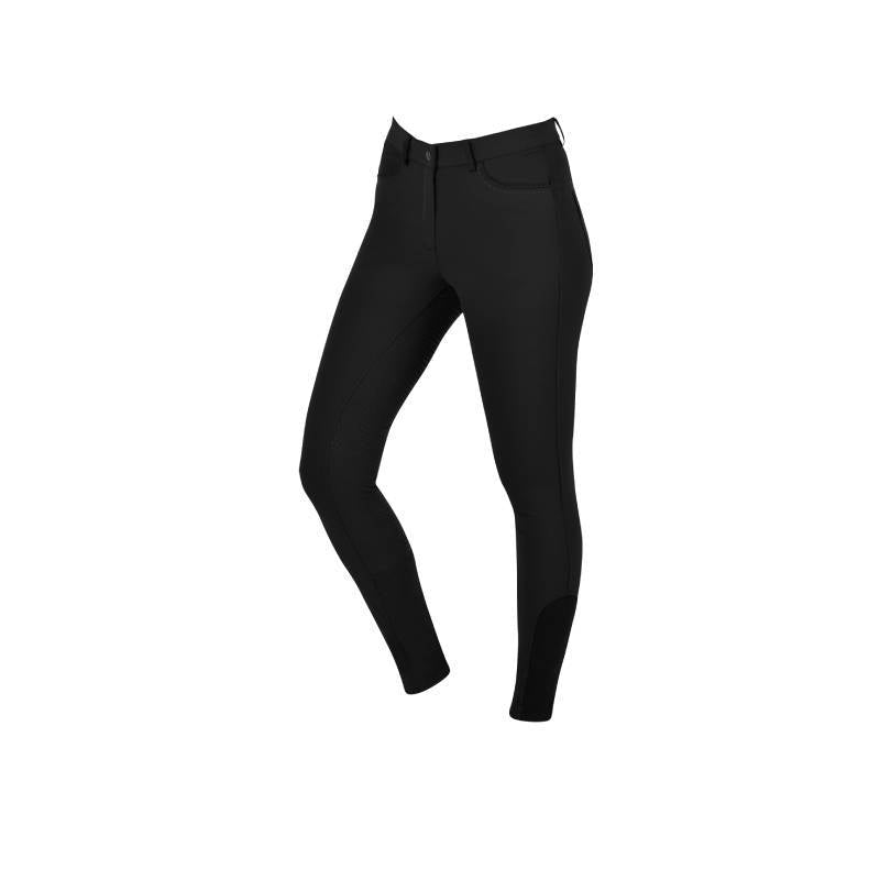Dublin Shelby Full Seat Breeches Black Adults with pockets, shown on a white background.