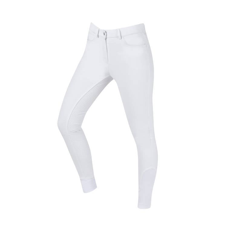 Dublin Shelby Full Seat Breeches White Adults with belt loops and Comfort Dry Technology.