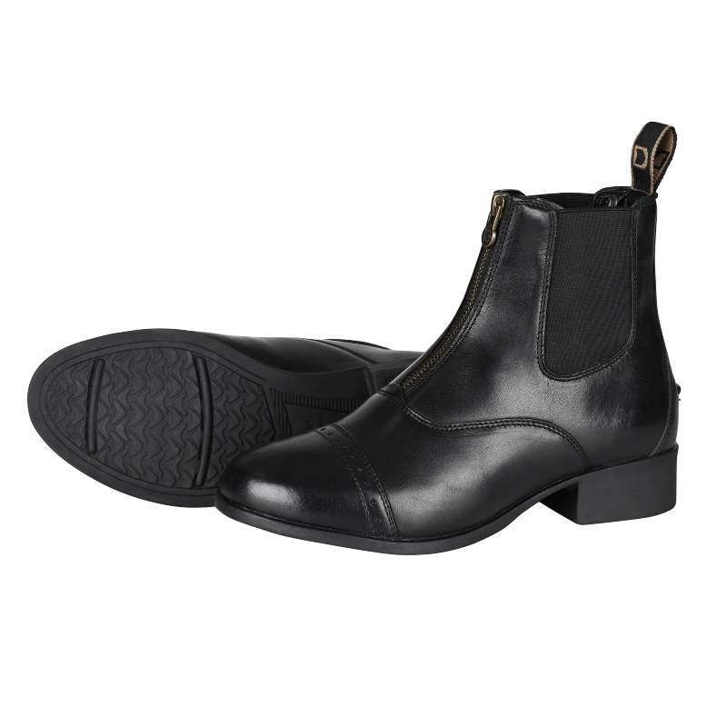 Dublin Foundation Zip Paddock Boots II Black Adult by Dublin with zippers and low heels.