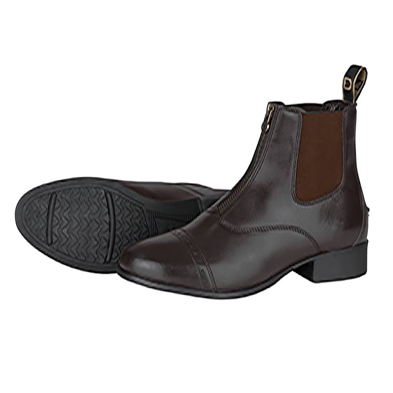 Dublin Foundation Zip Paddock Boots II Brown Adult by Dublin with side zippers and low heels.