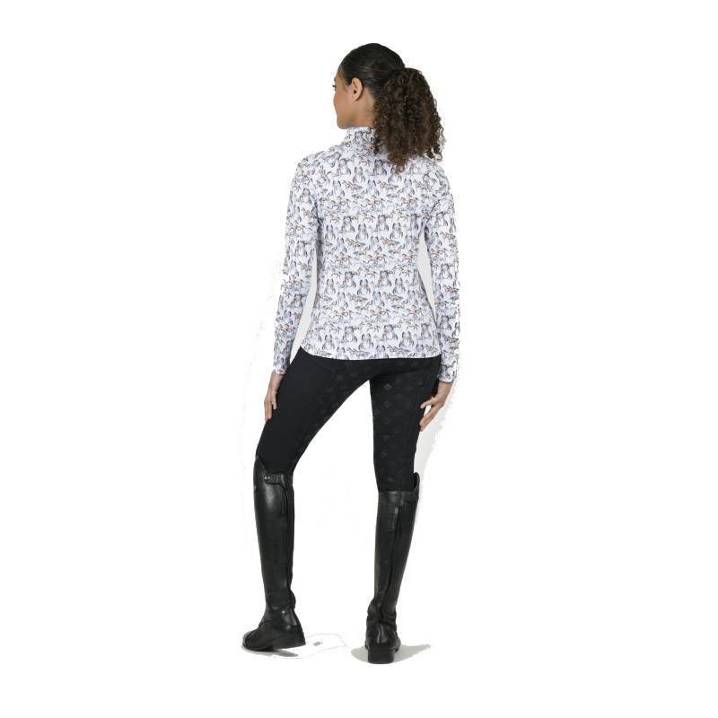 Dublin Kelsey Long Sleeve Top Horse Print Adults