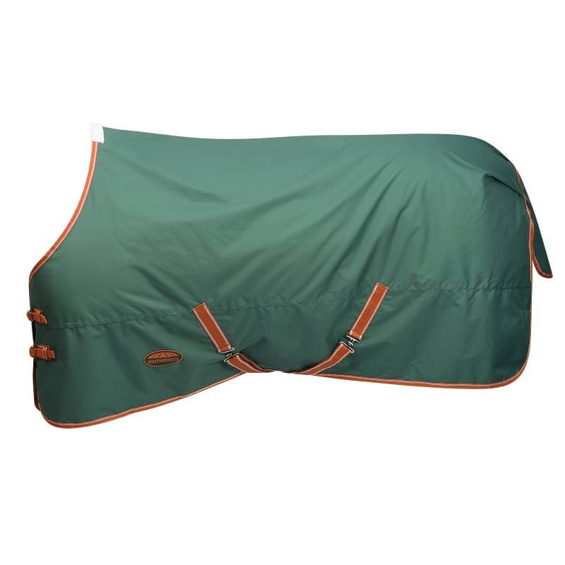 Weatherbeeta Comfitec Tyro green/burnt orange horse blanket, medium weight, waterproof.