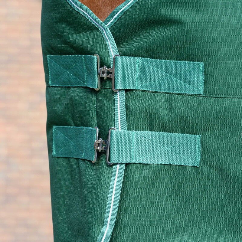 Saxon Defiant 1200D Combo Neck Heavy Weight Turnout Rug 300g Hunter Green/White
