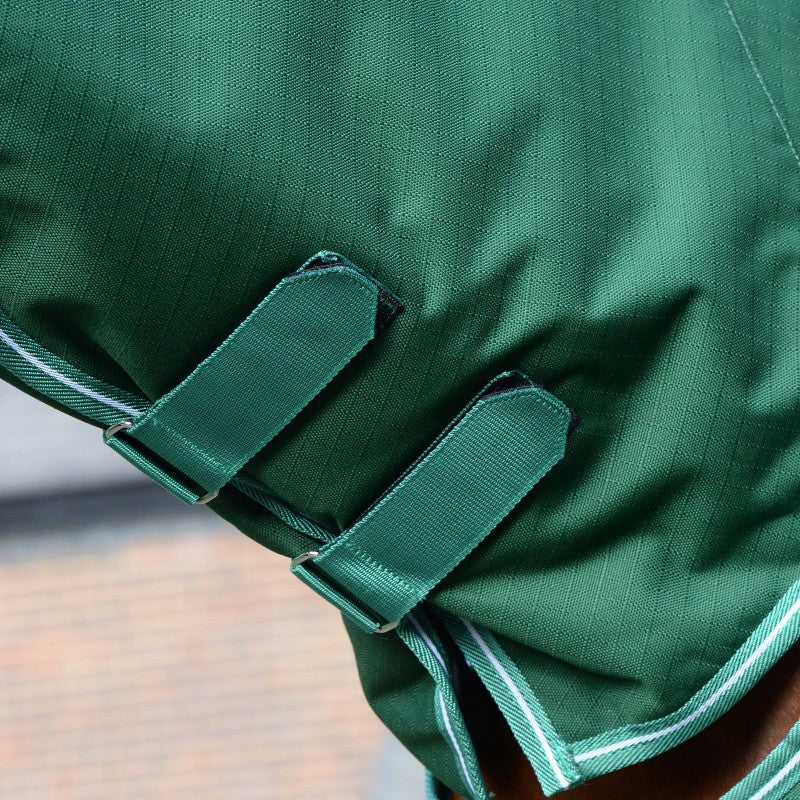 Saxon Defiant 1200D Combo Neck Medium Weight Turnout Rug 200g Hunter Green/White