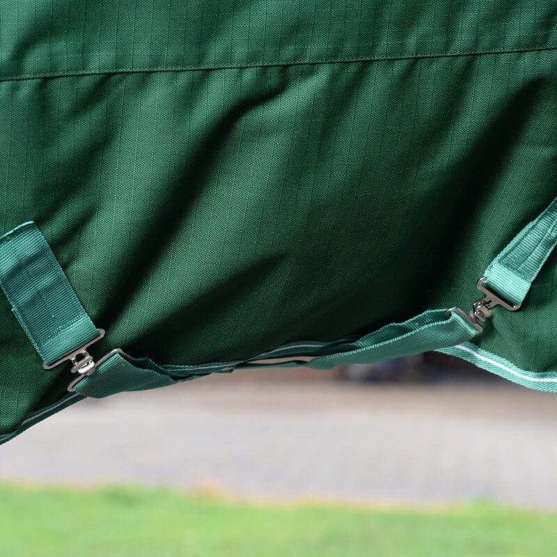Saxon Defiant 1200D Standard Neck Medium Weight Turnout Rug 200g Hunter Green/White