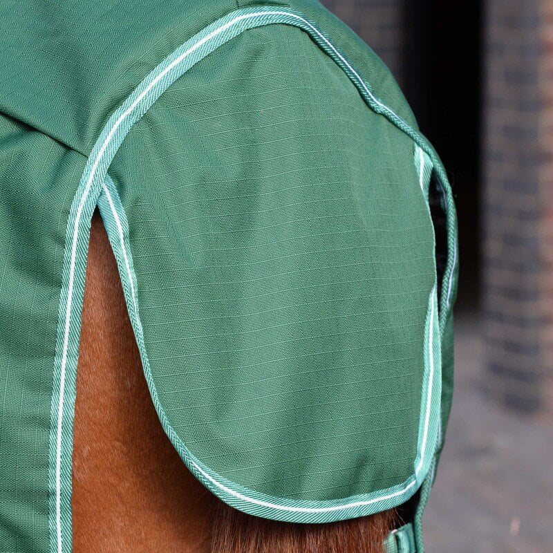 Saxon Defiant 1200D Standard Neck Medium Weight Turnout Rug 200g Hunter Green/White