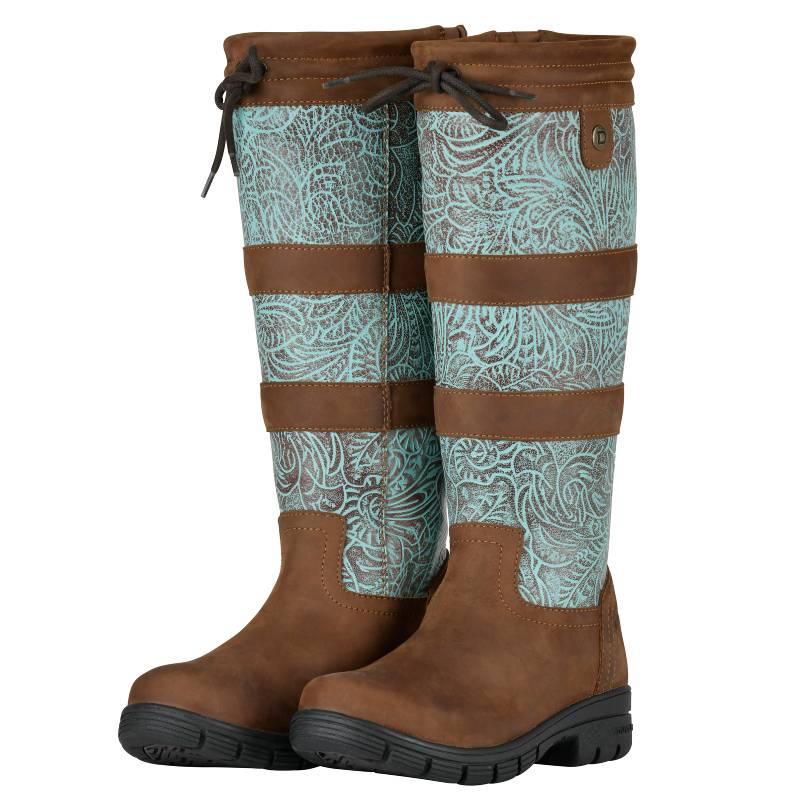 Dublin Whitam Boots Brown/Turquoise Print Adult