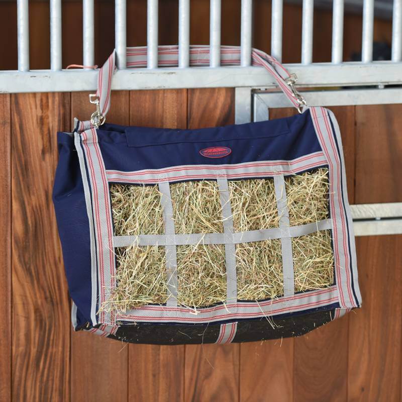 Weatherbeeta Slow Feeder Hay Bag Navy/Silver/Red