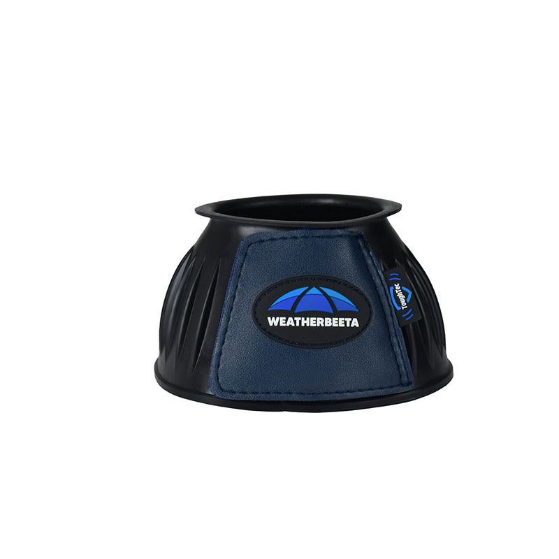 Weatherbeeta Tough-Tec Prime Rubber Bell Boots Black/Navy for superior horse protection.